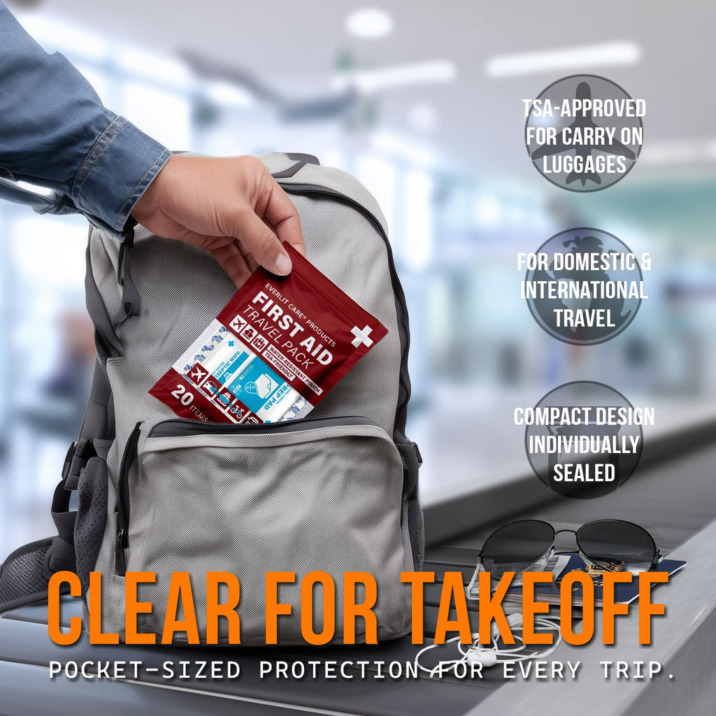 Discover the premium imported EVERLIT Travel Bandage Pack, TSA-approved for easy carry. Perfect for domestic and international trips. Available at Curat Cart.