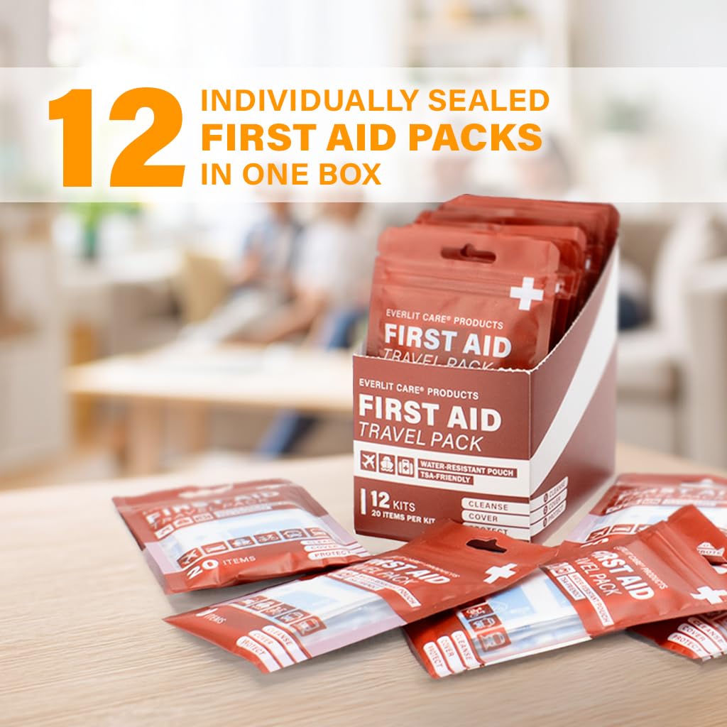 EVERLIT Travel Bandage Pack contains 12 individually sealed first aid packs. 100% Authentic, available at Curat Cart in India.