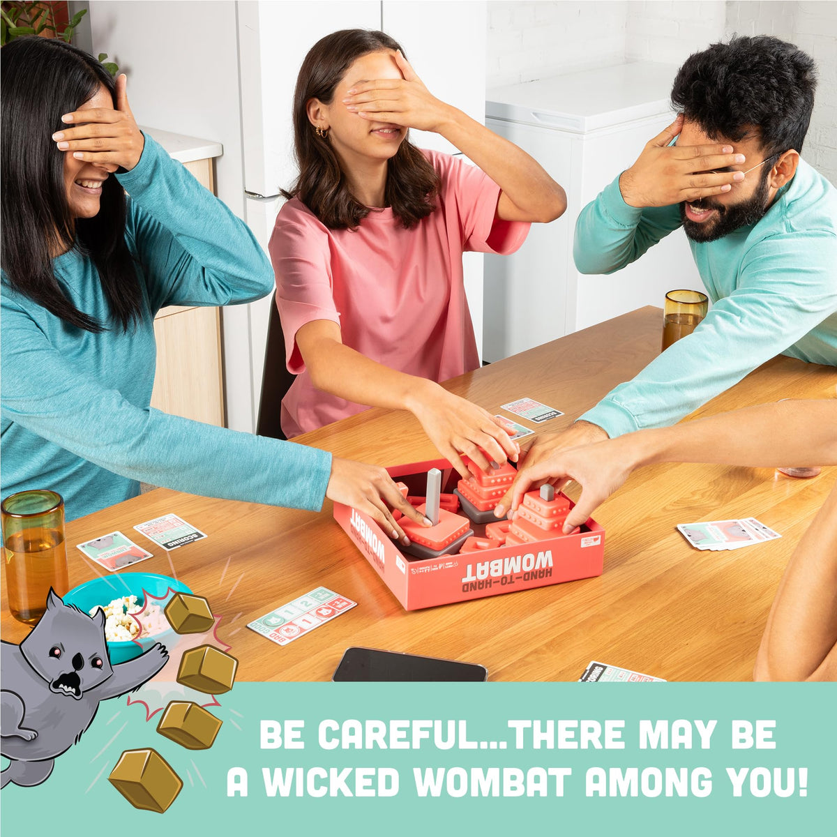 Experience the fun of imported Exploding Kittens: Hand to Hand Wombat, a global favorite for game nights!