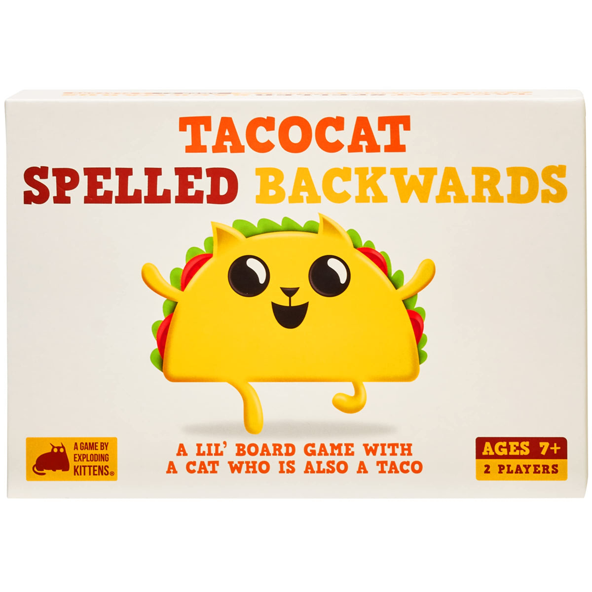 Discover the fun of Tacocat, a 100% genuine board game featuring a taco cat. Perfect for 2 players aged 7 and up.