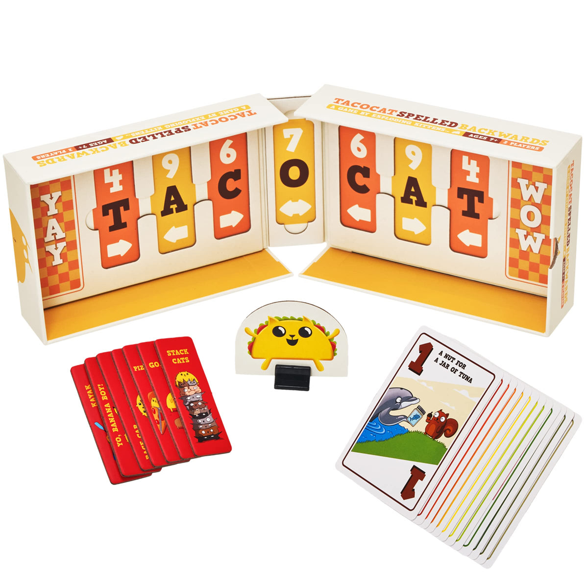 Original Exploding Kittens Tacocat game with vibrant cards and playful design, perfect for family fun.