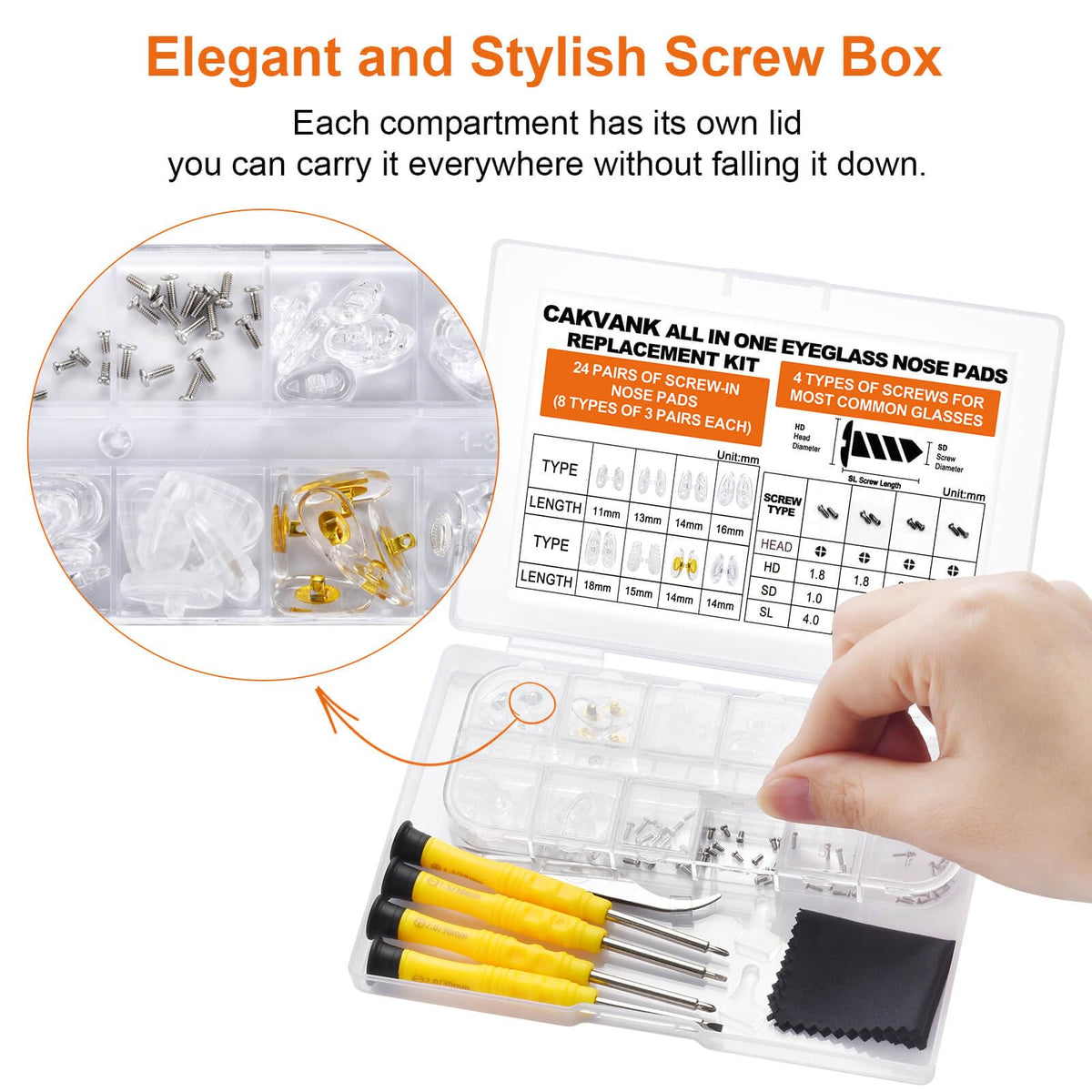 Upgrade your eyewear with the Eyeglass Nose Pads Replacement Kit from Curat Cart. Perfect for daily use and easy to carry.