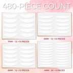 Eyelid tape for hooded eyes, featuring 480 pieces in various sizes. Perfect for daily use. Available at Curat Cart.