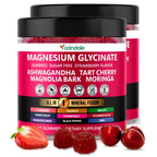 Adndale Magnesium Glycinate 400 mg Gummies with Ashwagandha, Magnesium Malate & Taurate, Tart Cherry, Magnolia Bark, Lemon Balm, Passionflower, Chamomile, L-Theanine, Zinc, Vitamin K2 & D3. 180CT