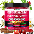 Adndale Magnesium Glycinate 400 mg Gummies with Ashwagandha, Magnesium Malate & Taurate, Tart Cherry, Magnolia Bark, Lemon Balm, Passionflower, Chamomile, L-Theanine, Zinc, Vitamin K2 & D3. 180CT