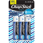 ChapStick Moisturizer Original Lip Balm Tubes, SPF 15 and Skin Protectant - 0.15 Oz, 3 Count (Pack of 1)