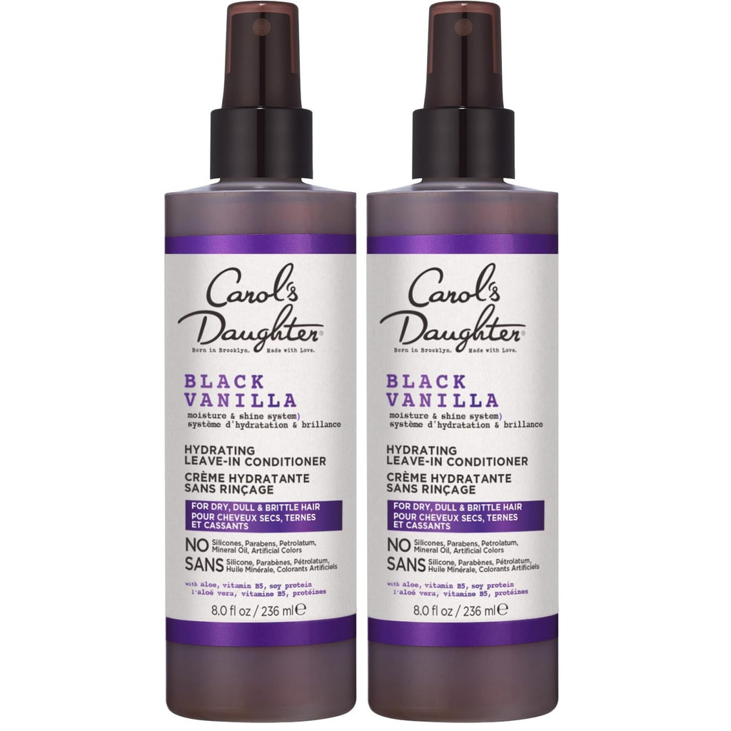 Carol's Daughter Black Vanilla Leave In Conditioner for Curly, Wavy or Natural Hair, Moisturizing Hair Care for Dry, Dull or Brittle Split Ends, 8 Fl Oz
