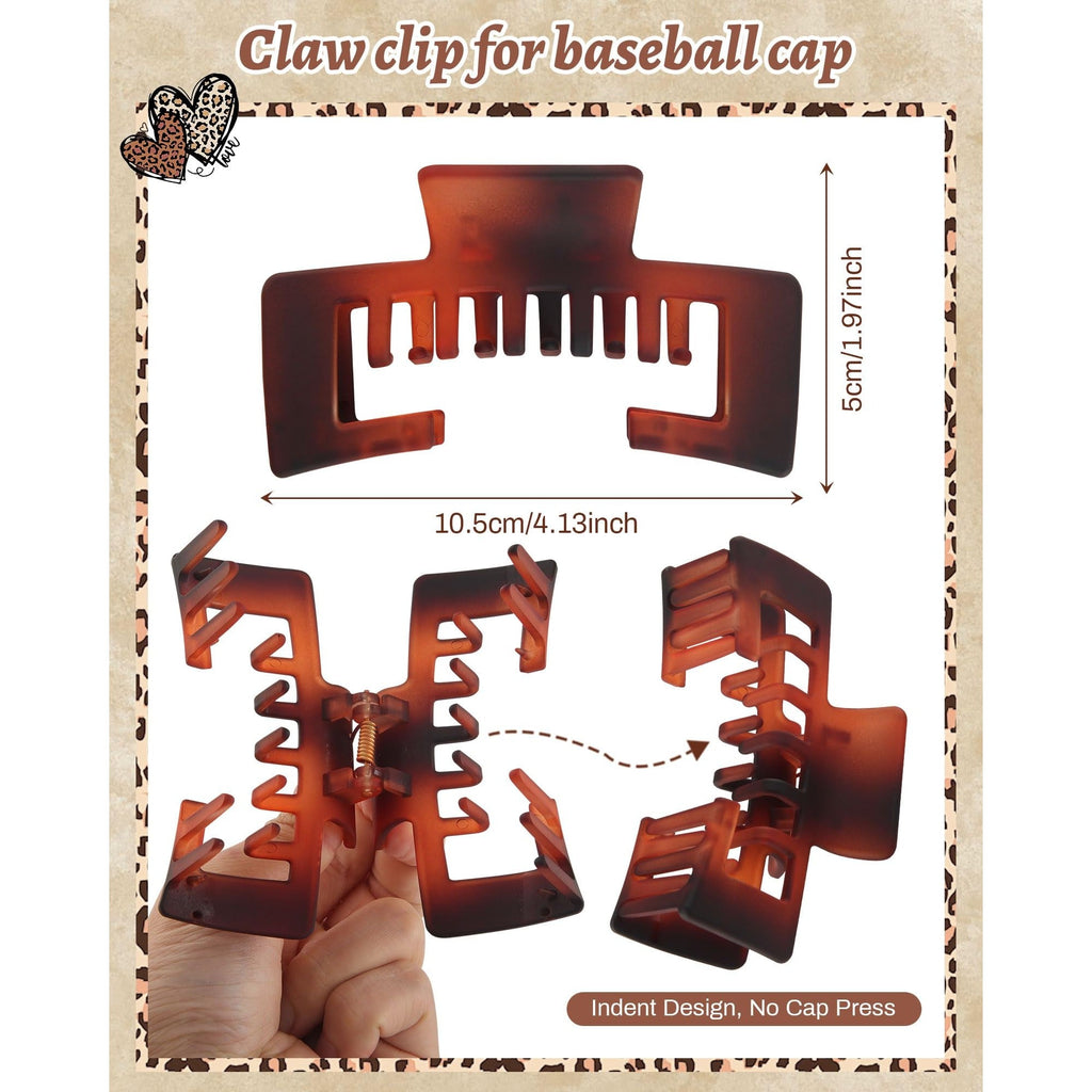 Stylish claw clips designed for baseball caps. Indent design ensures no cap press. Verified by CuratCart.