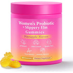 BURMINY Her Juicy Feminine Probiotics Gummies, Premium Feminine Balance Probiotics with Slippery Elm for Women's pH Balance and Freshness – Support Daily Wellness & Comfort 120 Pineapple Gummies
