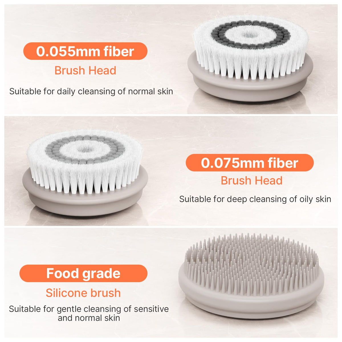 Electric facial cleansing brush with various brush heads for normal and oily skin. Order online, available in India.