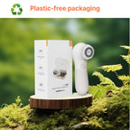 Electric facial cleansing brush in eco-friendly packaging, highlighting recycled materials and skincare benefits. Verified by CuratCart.