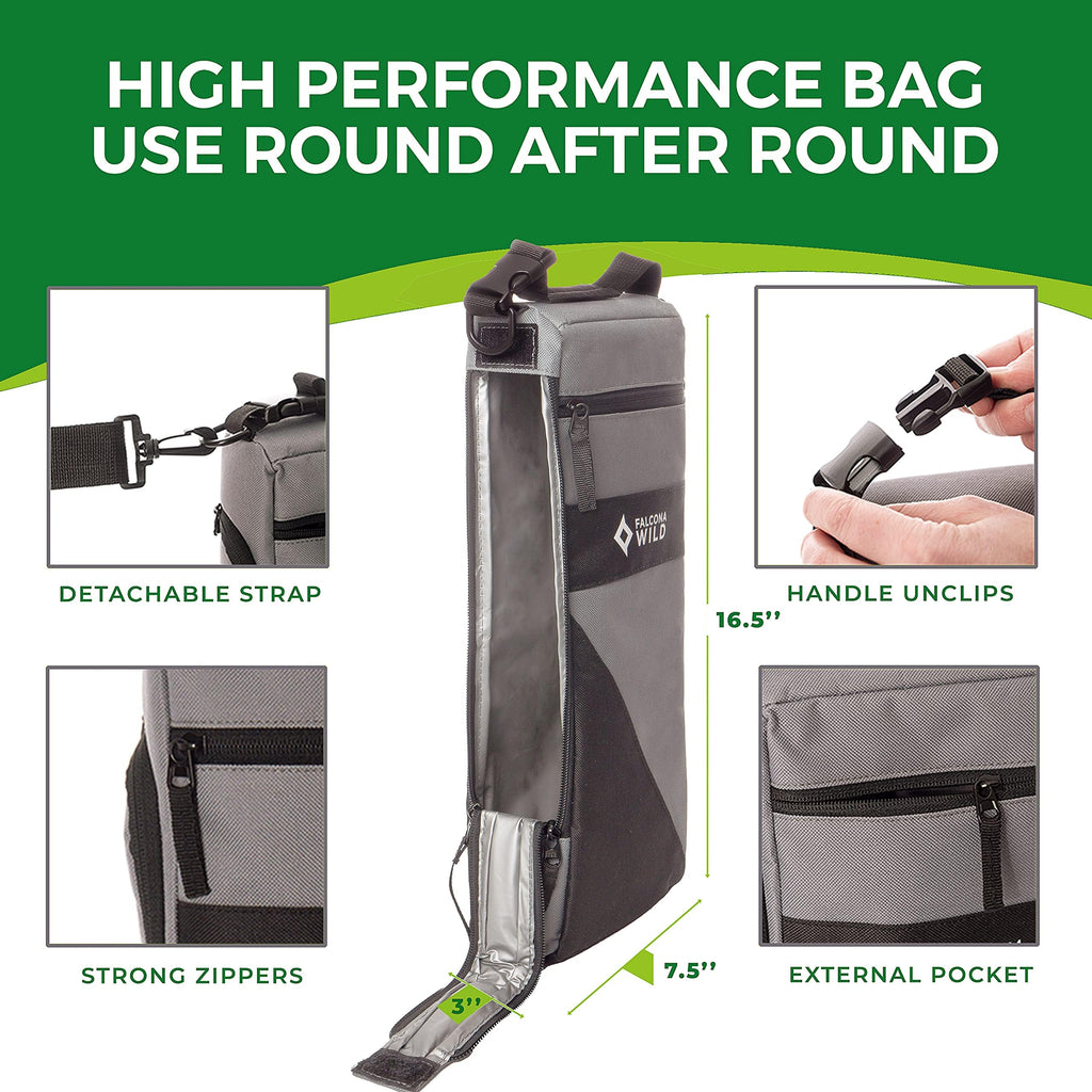 Discover the premium imported Falcona Wild Golf Cooler Bag, designed for performance with strong zippers and a detachable strap. Available at Curat Cart.