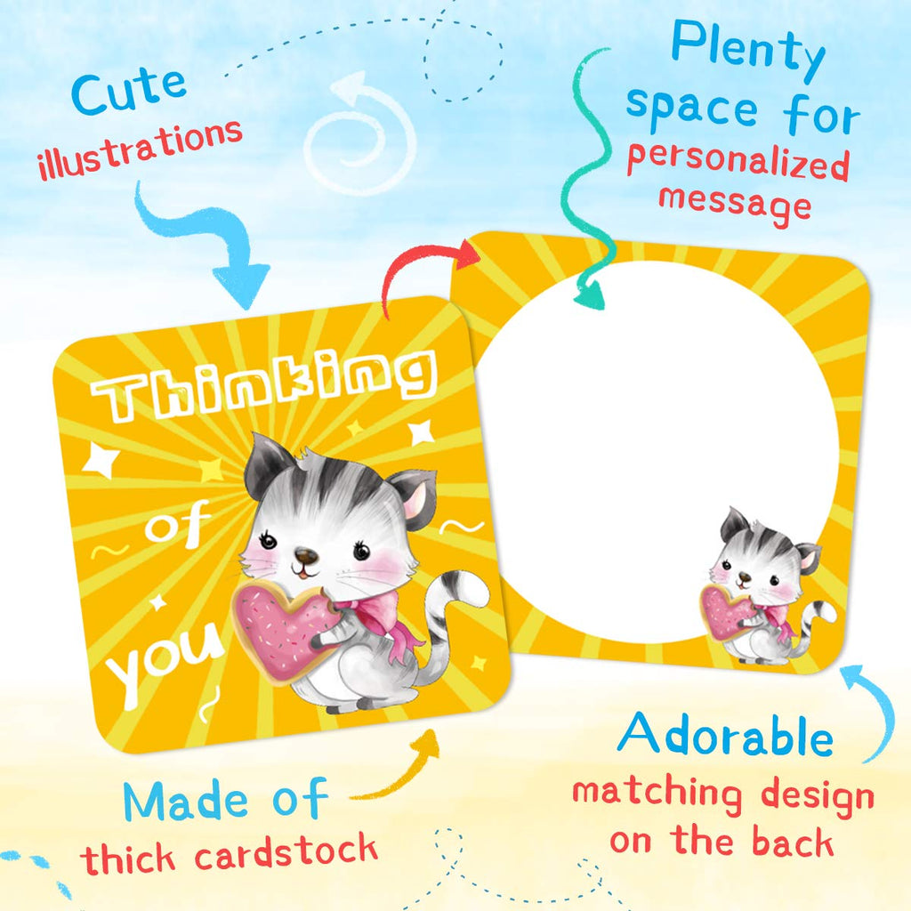 Fancy Land Lunch Box Notes for Kids feature cute illustrations on thick cardstock, perfect for personalized messages. Available at Curat Cart.