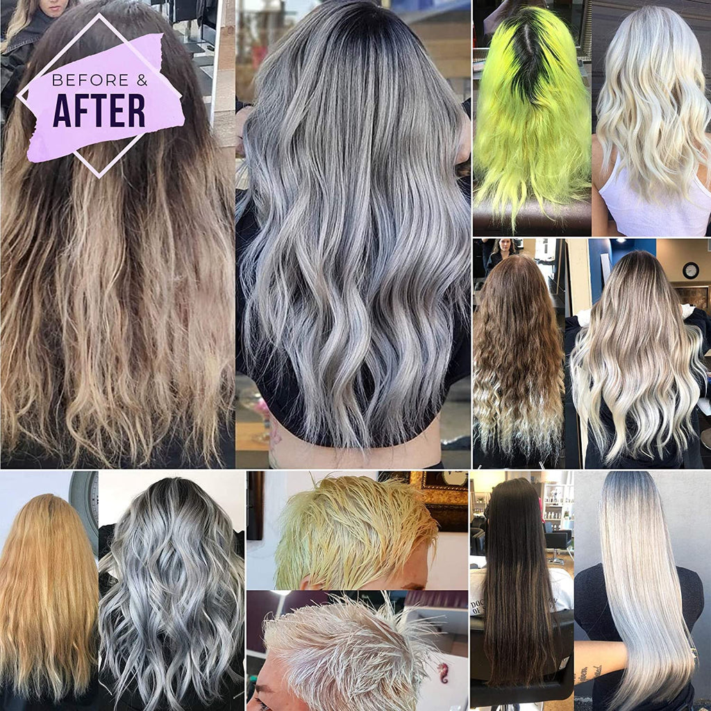 Showcasing Fanola No Yellow Shampoo's effectiveness, featuring before and after hair results. Order online now!