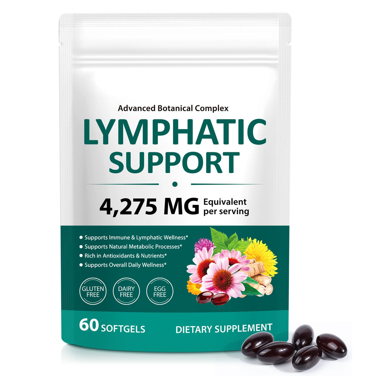 Official FANSHI Lymphatic Support supplement with 60 softgels, promoting immune health and overall wellness.