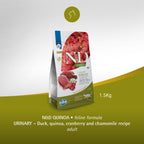 Farmina N&D Quinoa Urinary Duck Formula in high-quality packaging, 1.5kg for adult cats, available at Curat Cart.