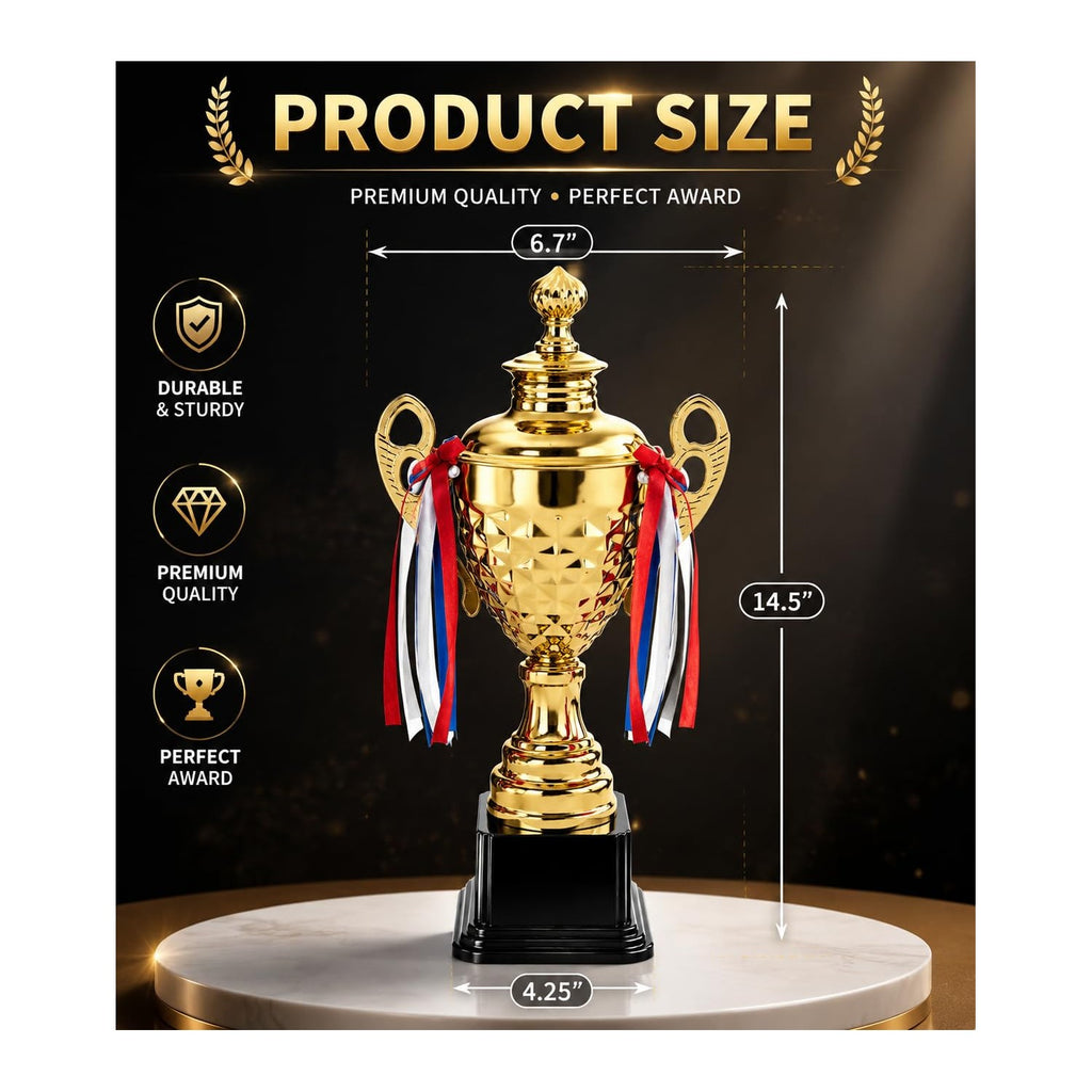Fasmov Gold Trophy Award Cup with premium quality, 100% authentic, available at Curat Cart in India. Perfect for recognition.