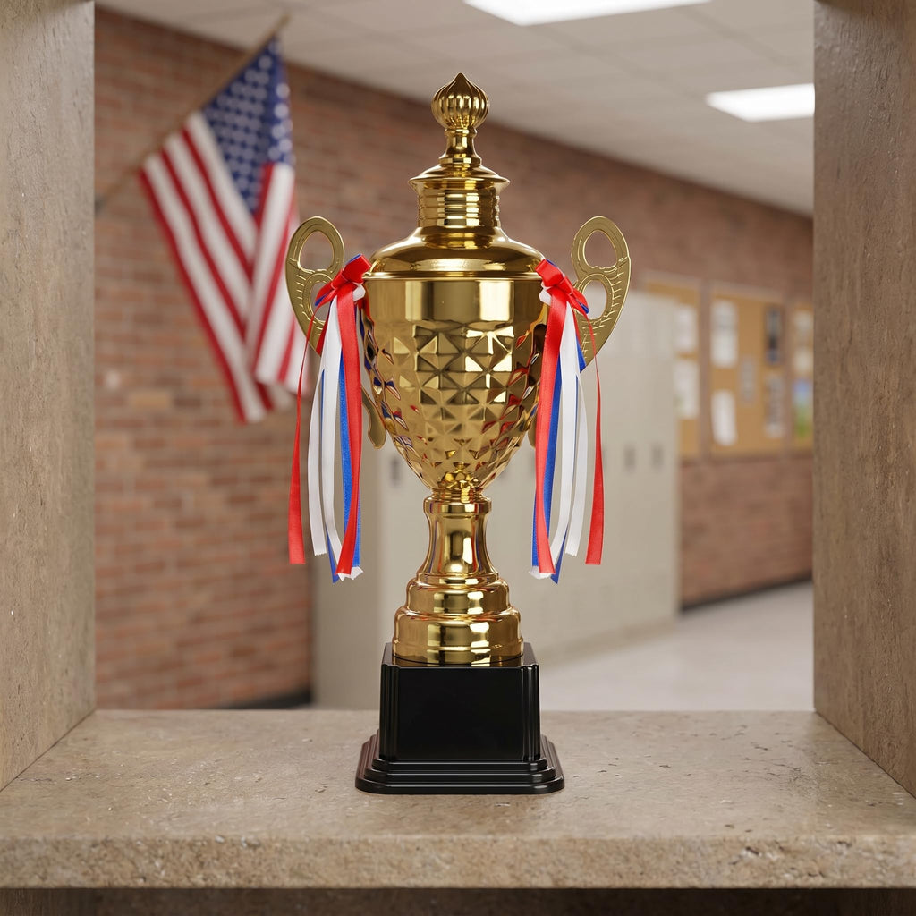 Fasmov Gold Trophy Award Cup, perfect for celebrating achievements. Elevate your awards with Curat Cart's premium selection.