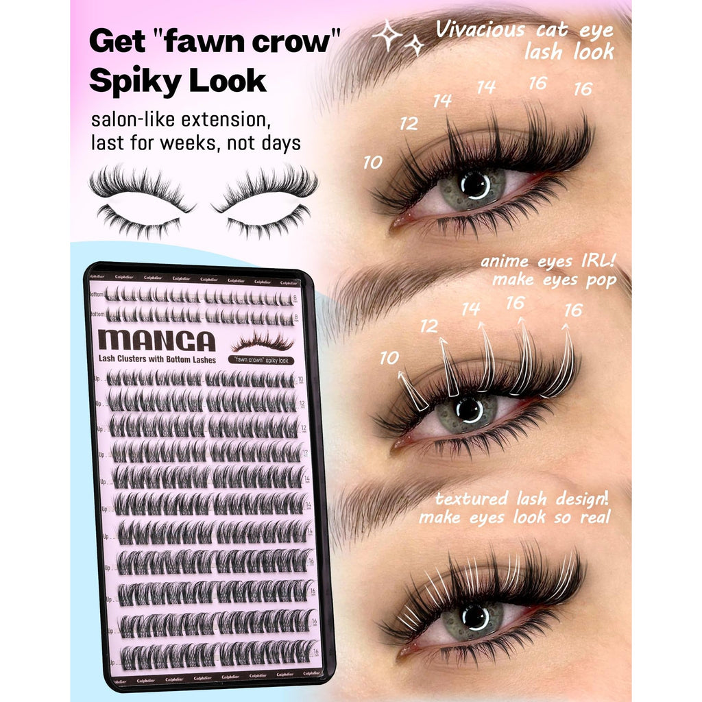 Authentic Calphdiar Bottom Lash Clusters for sleek, spiky eyes. Lasting beauty with natural textures for a vivacious look.