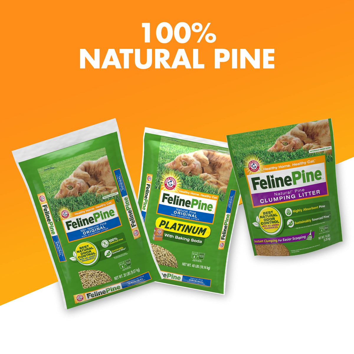 Discover Feline Pine Cat Litter, 100% natural for better clumping and odor control. Perfect for daily use, available at Curat Cart.