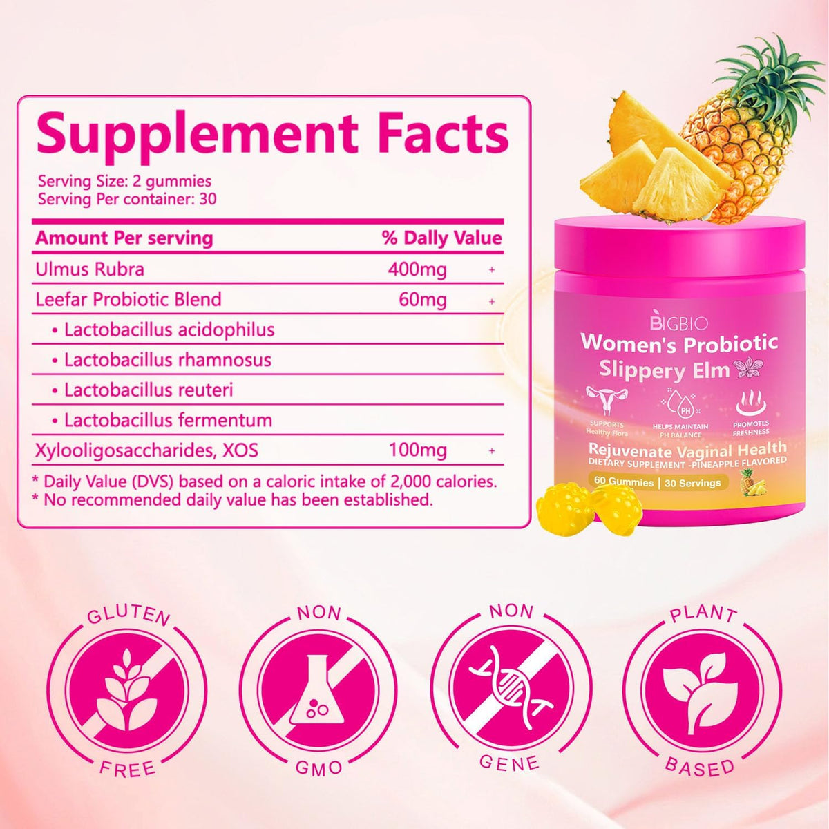 Feminine Probiotics Gummies in official packaging, promoting rejuvenated vaginal health. Available at Curat Cart.