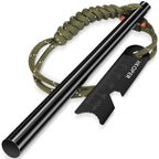 Premium imported Ferro Rod Fire Starter with durable scraper, ideal for outdoor enthusiasts. Available at Curat Cart.