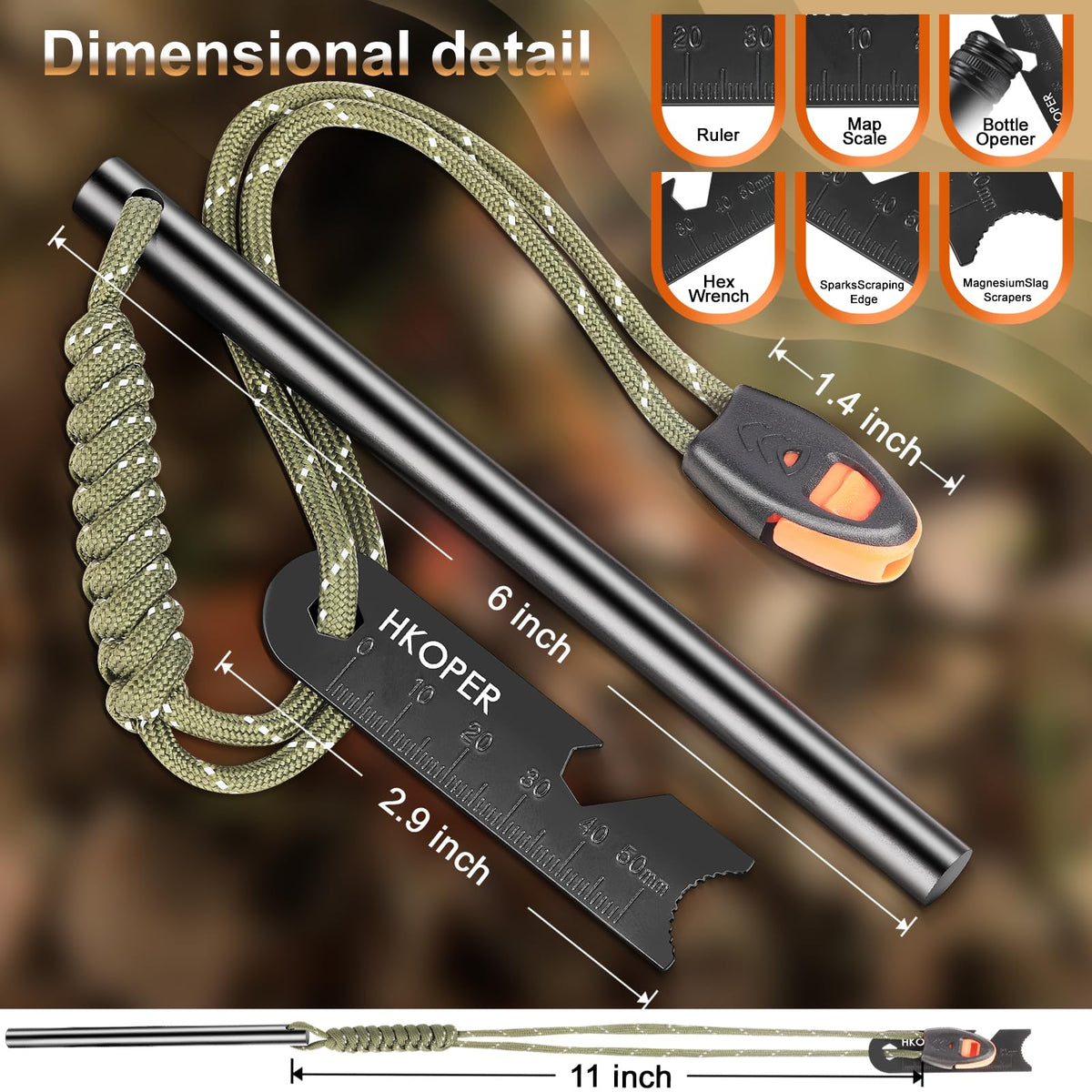 Discover the Ferro Rod Fire Starter, specially curated by Curat Cart, perfect for outdoor enthusiasts and survivalists. Durable and reliable.