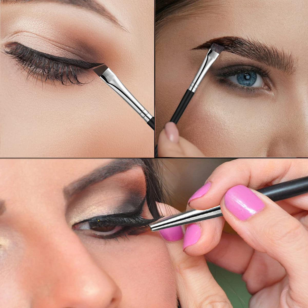 JASSINS Ultr Fine Angled Eyeliner Brush offers precision for expert makeup application. Ideal for liner and brows.
