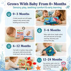 Engaging Fish Baby Cloth Crinkle Books in high-quality packaging, perfect for sensory play. Available at Curat Cart.