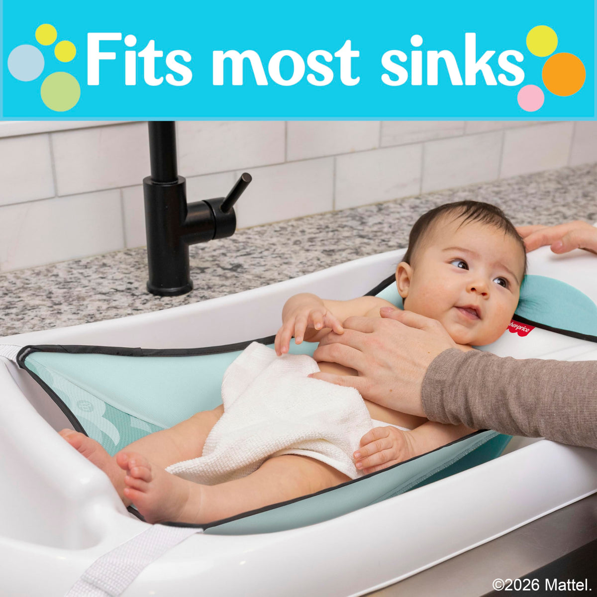 Discover the Fisher-Price 3-N-1 Grow with Baby Bath Tub, specially curated by Curat Cart to fit most sinks for convenient bathing.