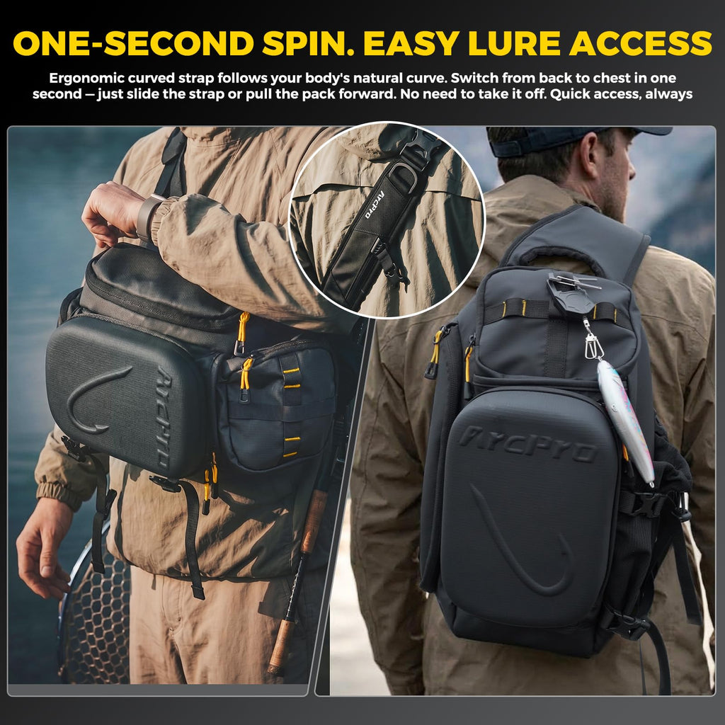 Discover the exclusive Fishing Sling Pack with Workstation, designed for quick access and comfort. Specially curated by Curat Cart.