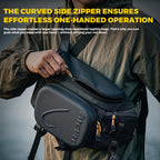Explore the Fishing Sling Pack with Workstation, featuring a high-quality finish and innovative one-handed zip for convenience. Available at Curat Cart.