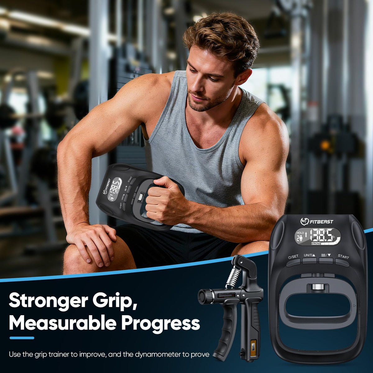 Enhance your grip strength with the premium FitBeast Grip Strength Trainer Kit, an international favorite available at Curat Cart.