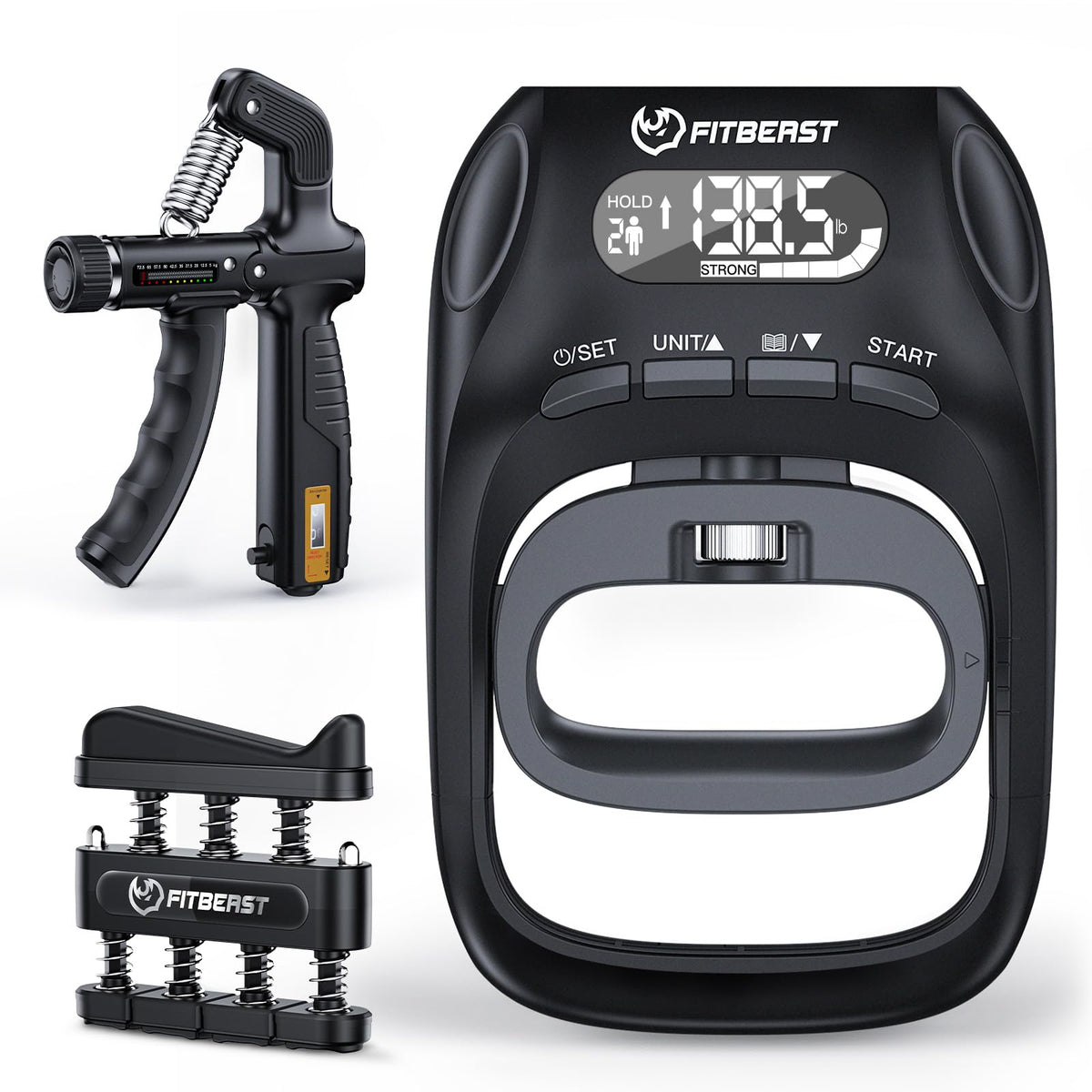 Premium imported FitBeast Grip Strength Trainer Kit featuring adjustable resistance for superior grip training. Available at Curat Cart.