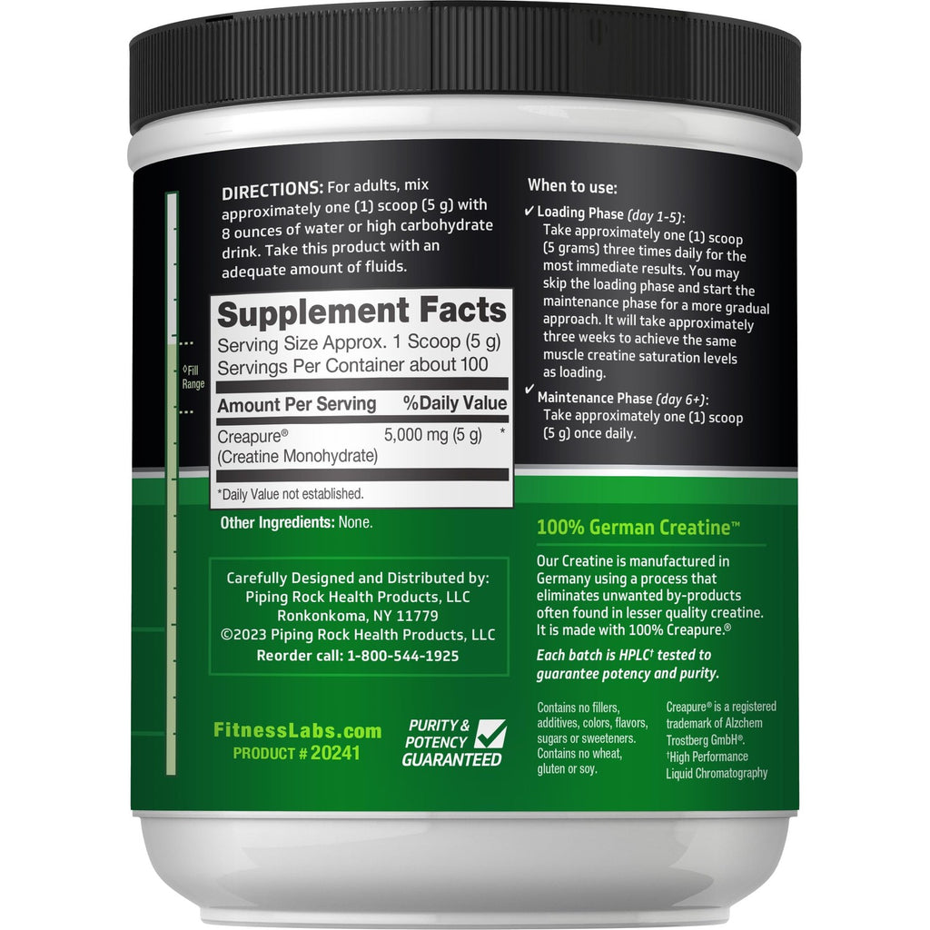 Fitness Labs Creatine Monohydrate Powder offers 100% German creatine, ensuring purity and potency. Available at Curat Cart in India.