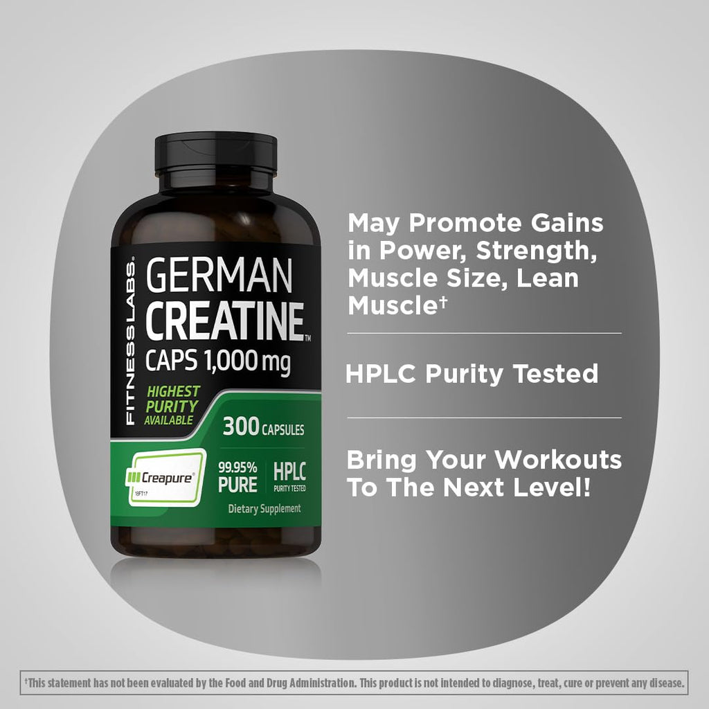 Fitness Labs Creatine Monohydrate Capsules, specially curated by Curat Cart, may enhance power, strength, and muscle size. Elevate workouts today.