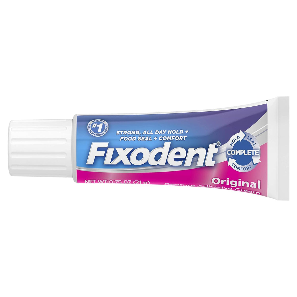Discover Fixodent Denture Adhesive Cream in official packaging, offering strong hold and comfort for your dentures. Available at Curat Cart.