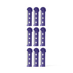 Official Flamingo Dermaplane Blades Refills - 6-pack, featuring vibrant purple handles for precise and effective grooming.