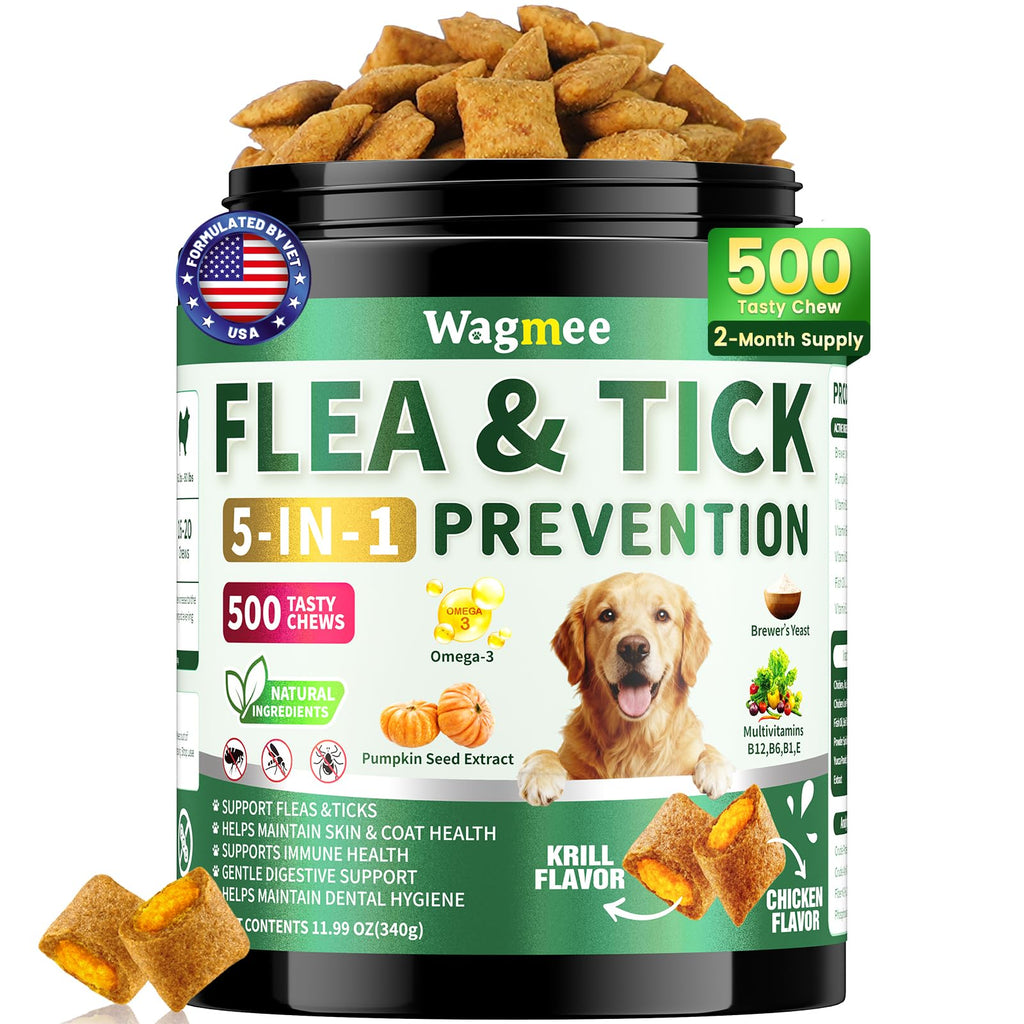Premium imported Flea and Tick Prevention for Dogs in chicken flavor, designed for digestive support. Available at Curat Cart.