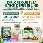 Specially curated by Curat Cart, this flea collar for cats offers continuous protection and comfort for your feline friend.