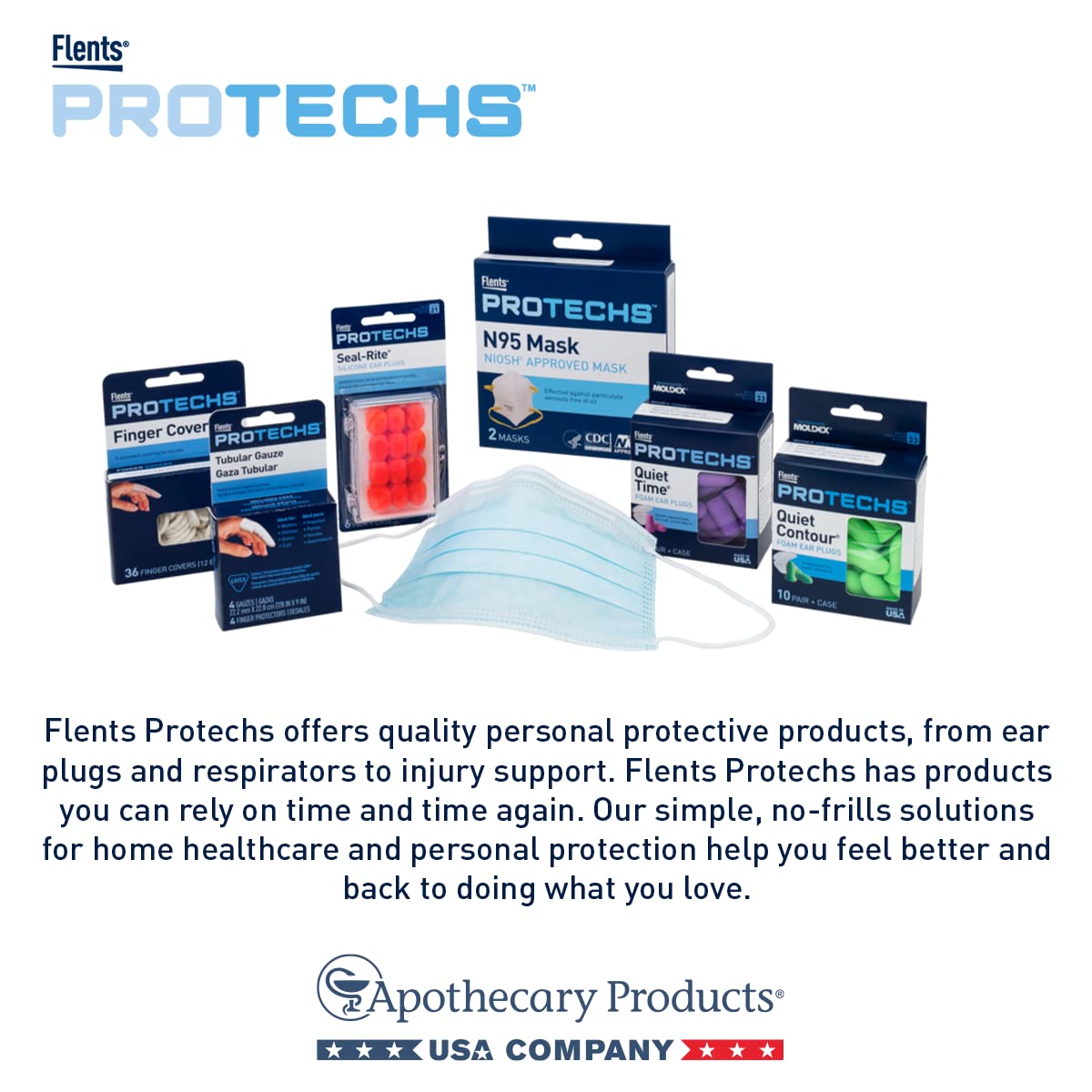 Flents Protechs Foam Ear Plugs in official packaging, designed for comfort and noise reduction. Available at Curat Cart.