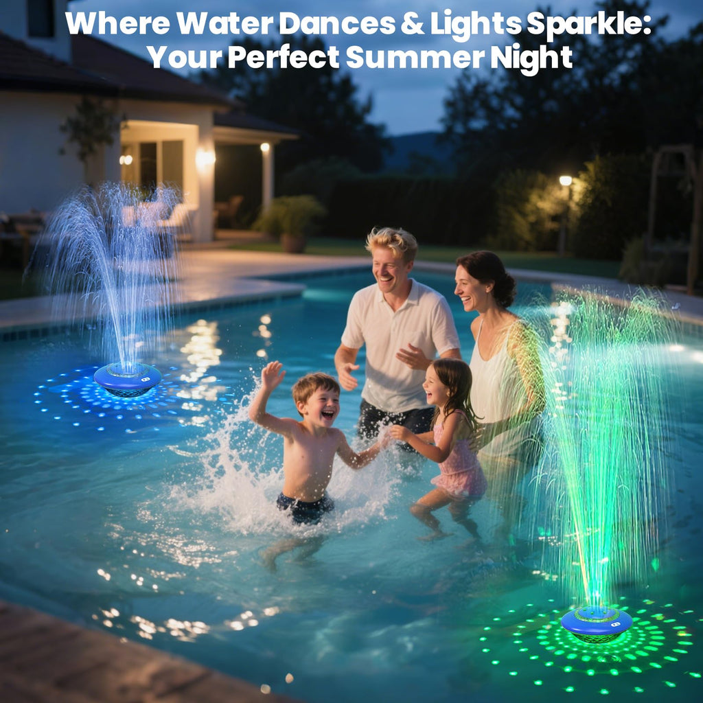 Elevate your summer nights with this premium imported Floating Pool Fountain with Lights, available at Curat Cart. Perfect for family fun.