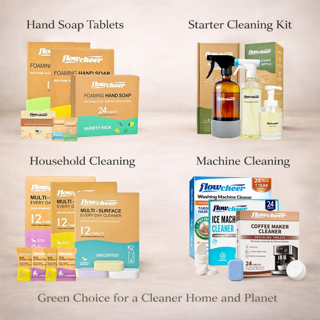 Flowcheer foaming hand soap refill packs, perfect for daily use. Available online, order now for a cleaner home.