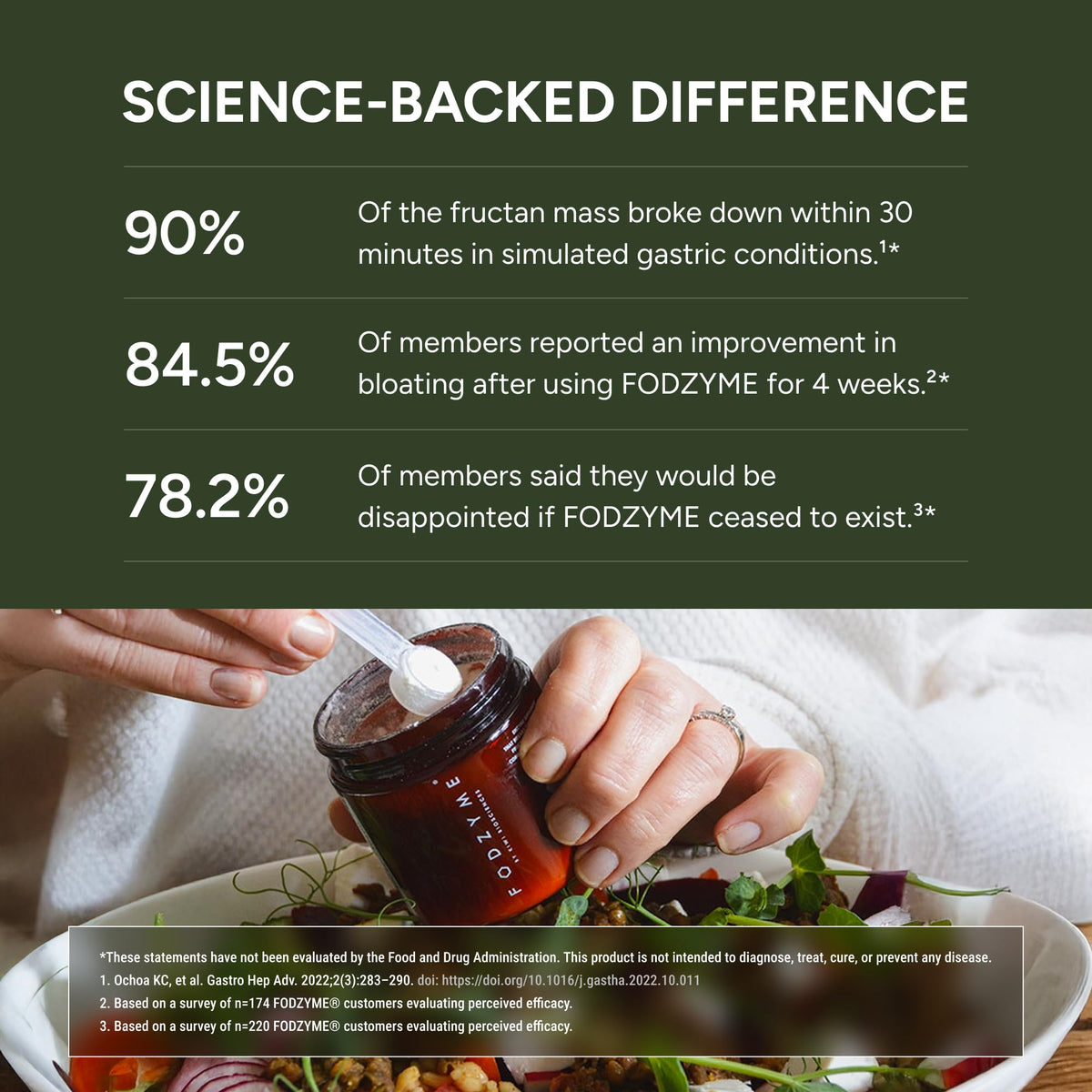 Official FODZYME Home Kit showcasing digestive enzymes, promoting digestive health with proven effectiveness.