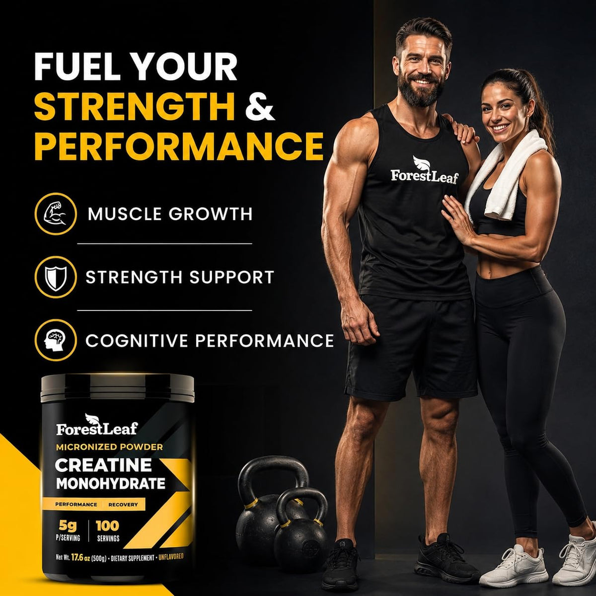 Boost your strength and performance with ForestLeaf Creatine Monohydrate Powder. Available in India, order online today!