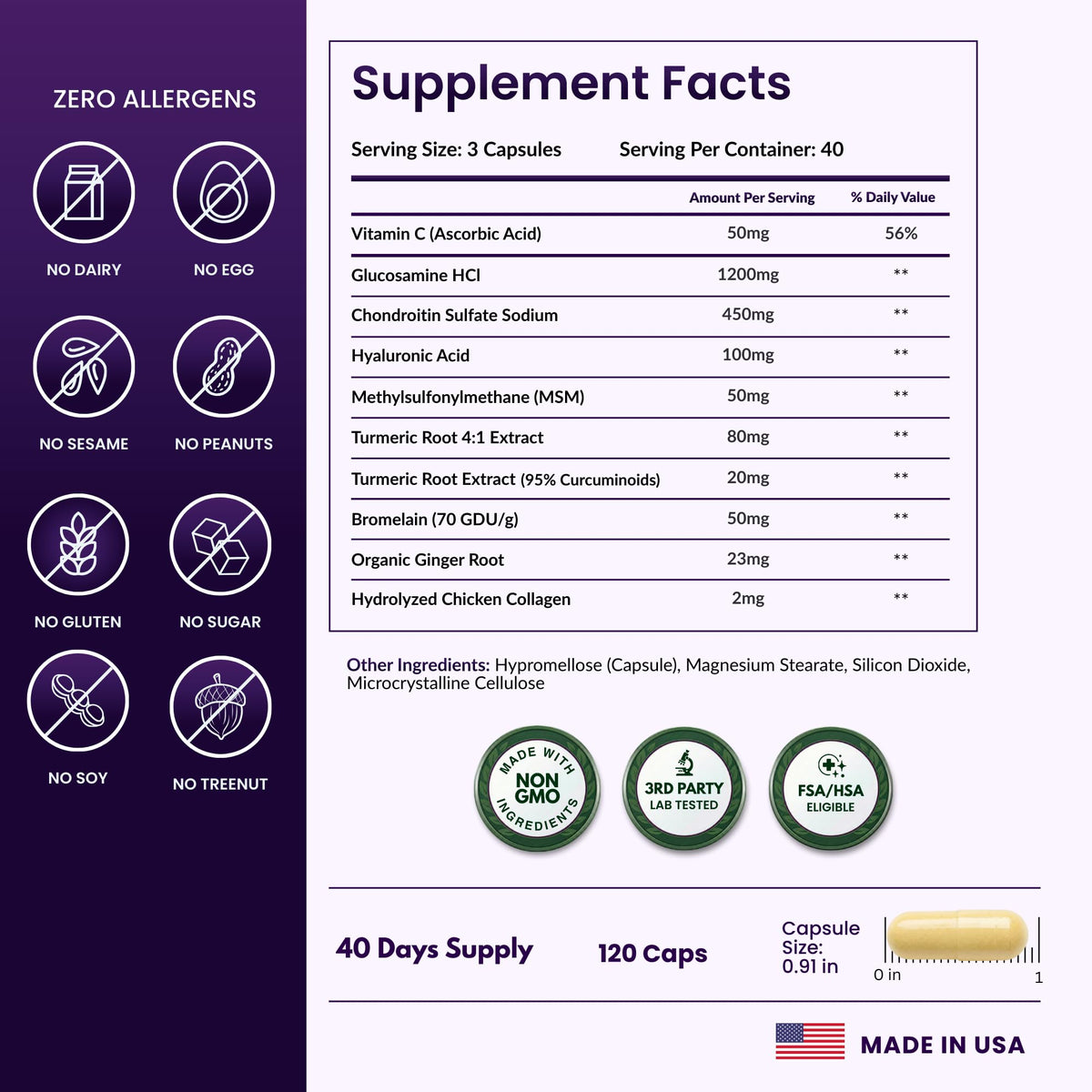 ForestLeaf Glucosamine Chondroitin MSM in high-quality packaging, providing essential joint support. Available at Curat Cart.