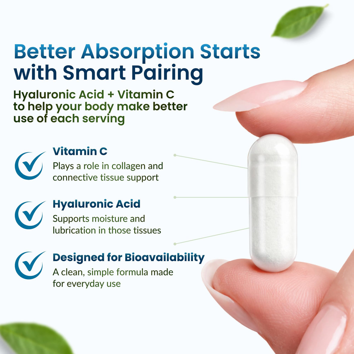 ForestLeaf Hyaluronic Acid Supplements enhance hydration and collagen support. Specially curated by Curat Cart for optimal health.