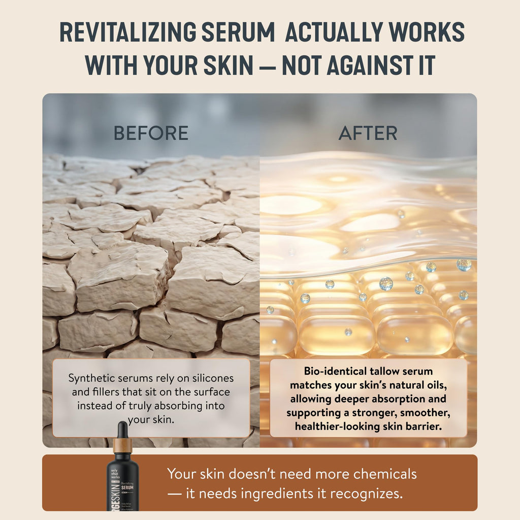 Transform your skin with FORGE SKIN Night Beef Tallow Serum, enhancing absorption for a healthier glow. Available at Curat Cart.