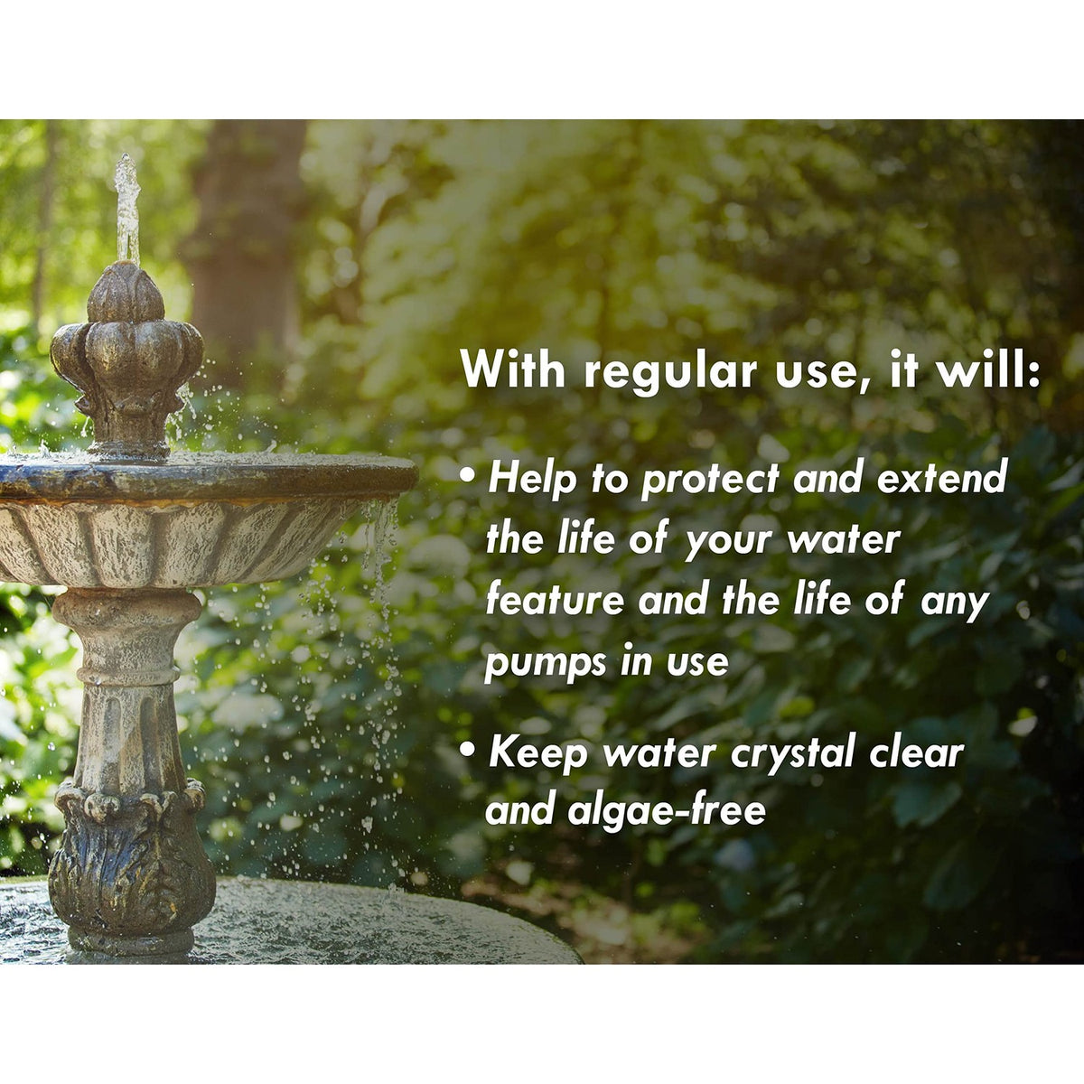 Achieve crystal-clear water with Fountain Algaecide Clarifier, exclusively curated by Curat Cart for pristine water features.