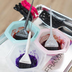 Framar Family Hair Color Brush Set includes shiny color brushes and bowls for easy, precise hair dye application.